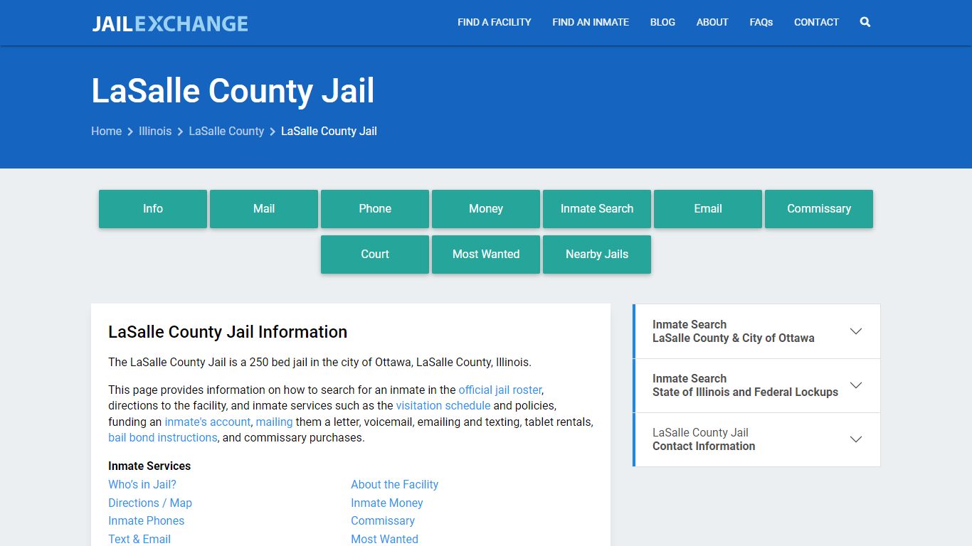 LaSalle County Jail, IL Inmate Search, Information